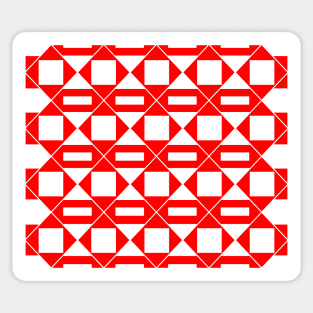 Geometric abstract - red and white. Sticker